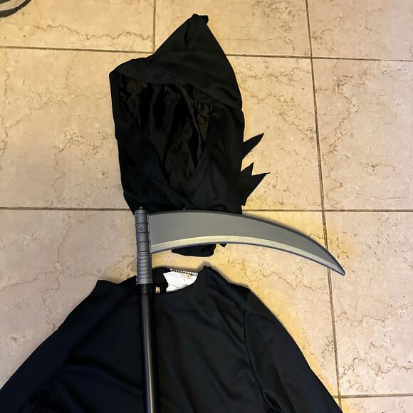 Grim Reaper Halloween Costume Hood Mask Terror Kids Child M California Costumes - Picture 5 of 9